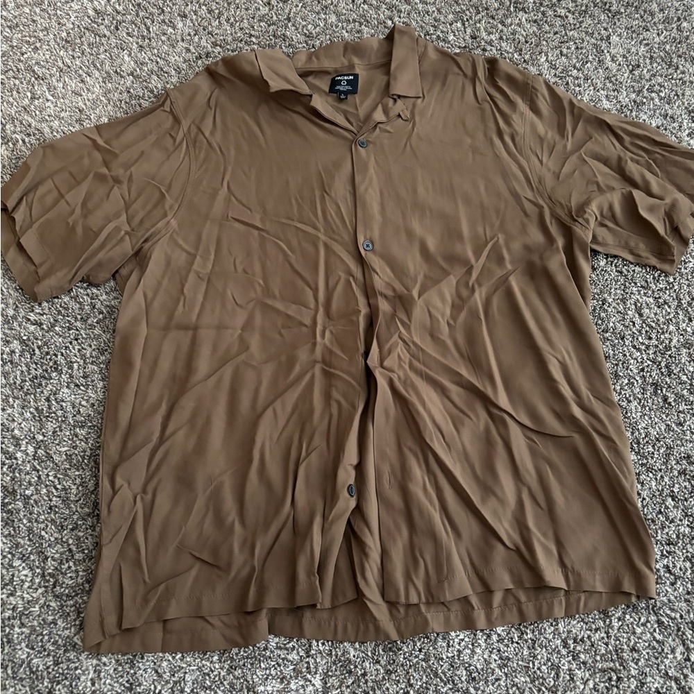 PacSun Tan Button Down Shirt